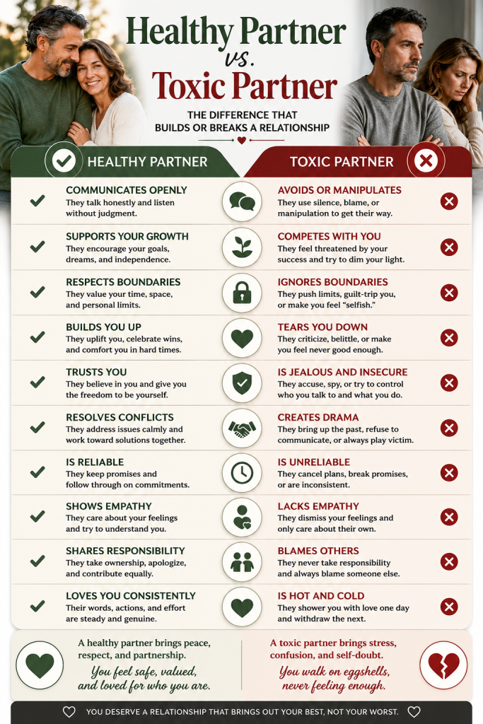 Healthy Partner vs Toxic Partner